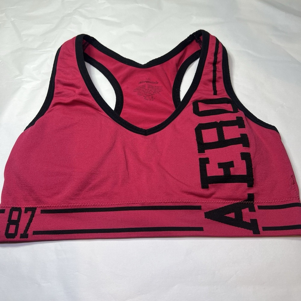 Aeropostale Pink Sports‎ Bra Women's Size Large Aero Workout Gym Halter Athletic